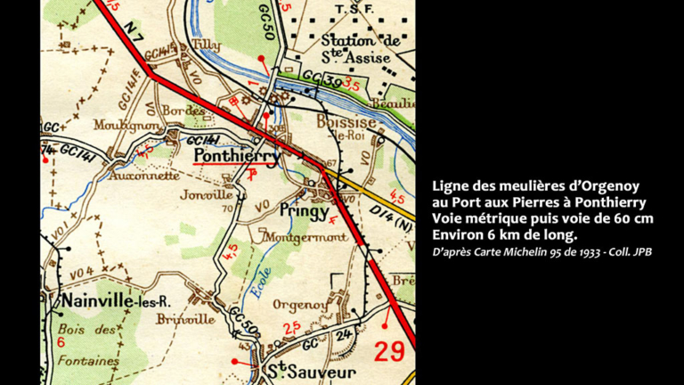 Ligne des meulières d'Orgenoy au Port aux Pierres à Ponthierry - Voie métrique