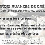 Mémoire de carriers - Trois nuances de grès : pif, paf, pouf !