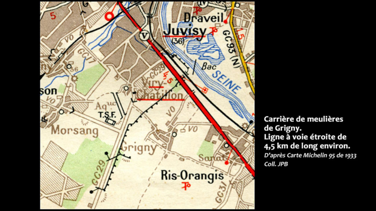 Ligne de train des carrières de meulières de Grigny