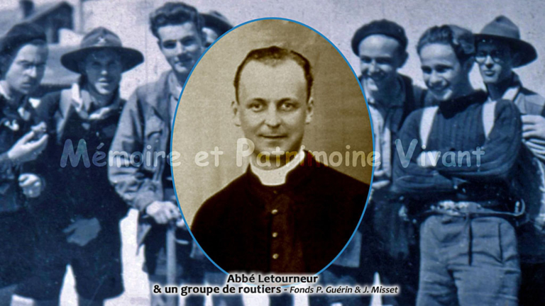 Abbé Letourneur et un groupe de routiers