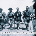 Camp route Alpes, 1948. routiers dont J. Le Héron, F. Legros, J