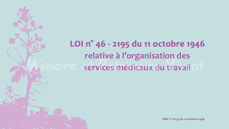 organisation-des-services-medicaux-du-travail-Loi-de-1946